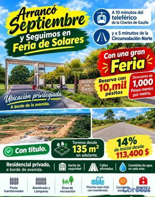 solares y terrenos - 🏡🎁 FERIA DE SOLARES 🎁 DESCUENTO DE 135,000 PESOS 🎁 2