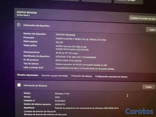 computadoras y laptops - vendo laptop gamer surface book 2 6