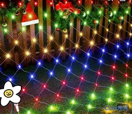 decoración y accesorios - Malla de Luces Navideña 3 Metros por 2 Metros, multicolor , amarillo cálido y bl 6