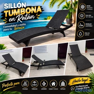 silla reclinable de rattan 