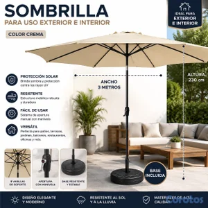 sombrilla reclinable con base 