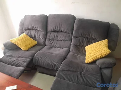 Juego de sala reclinable de tela microfibra