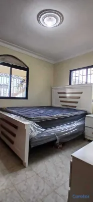 muebles y colchones - Juego de habitacion queen blanco con dorado  3