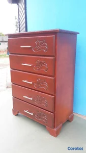 Biuro de cinco gavetas en madera color caoba 🟤 