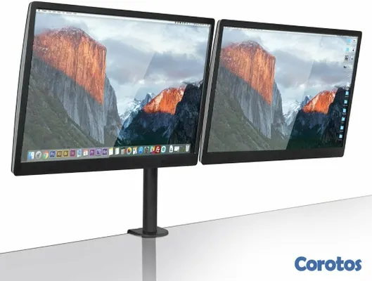 computadoras y laptops - SOPORTE PARA MONITOR DUAL, ARGOM, PARA MONITORES HASTA 32", CON ABRAZADERA  2