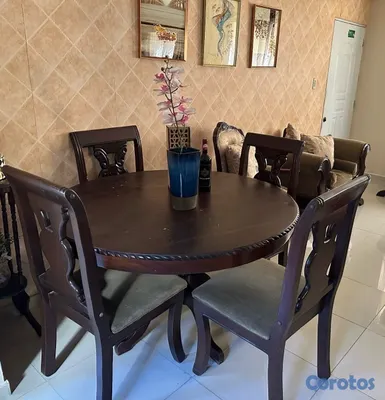 muebles y colchones - se vende de oportunidad juego de comedor y sala en caoba. 4