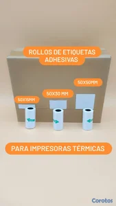 Paquete de 10 rollos de etiquetas Adhesivas para impresoras térmicas 