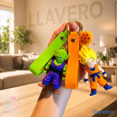 juguetes - Llavero Dragon Ball Z con figura y correa para decorar tus llaves con estilo.  4