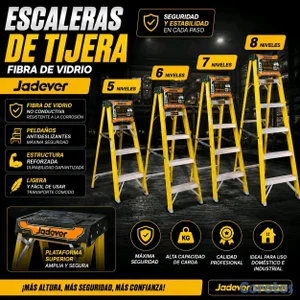 escalera tipo tijeras en fibra de vidrio 