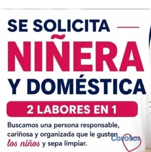 AGENCIA SOLICITA DOMÉSTICAS COMPLETA CON DORMIDA E