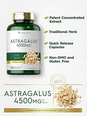 Salud y Equipamiento Médico - Raiz De Astragalo 4500mg 200 capsulas Carlyle 2