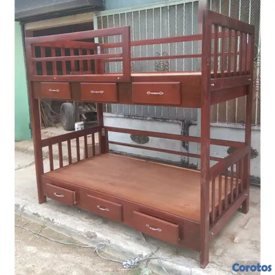 muebles y colchones - Camarote en madera con gavetas  3