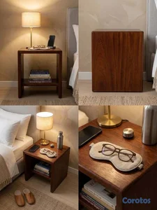 🪵 Mesa de Noche / Auxiliar en Caoba Centenaria Pes