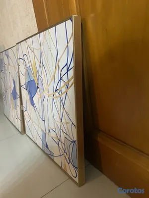 decoración y accesorios - 2 Cuadros con bordes dorados  4