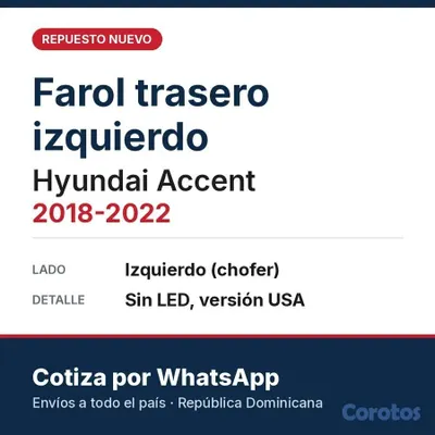 repuestos - Piezas de carrocería nuevas – Bumpers, faroles, gu 10