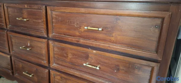 muebles y colchones - Gavetero de 9 gavetas con espejo en ebano verde 2