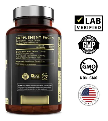 Salud y Equipamiento Médico - Maca Negra Organica 30.000 Mg Hombres Y Mujeres 180 Cap 2