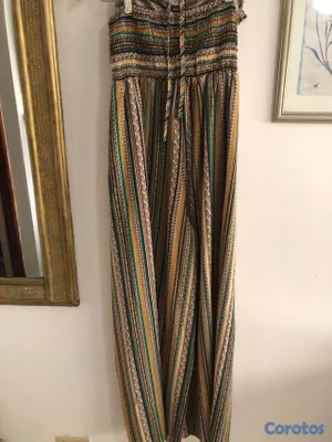 zapatos para mujer - Jumper Boho Chic Palazo / Mono Largo de Rayas Multicolor 3