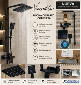 Ducha Vasetti Completa Negra – Nueva en Caja