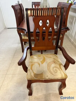 muebles y colchones - Juego Comedor  6 sillas con su mesa 100% Caoba  2