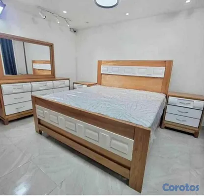 muebles y colchones - Dormitorio matrimonial caoba  2