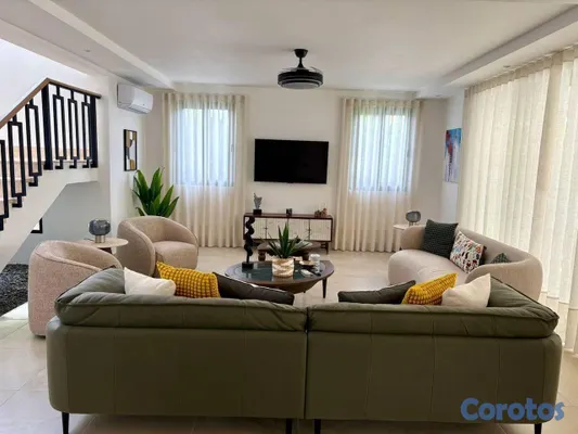 casas vacacionales y villas - Punta Cana Village: villa amueblada de 4 habitaciones con piscina 3
