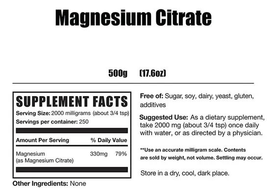 Salud y Equipamiento Médico - Citrato De Magnesio 500g Bulks - G A $41 - G A $416 2
