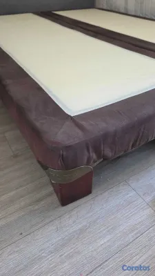 muebles y colchones - Base para cama color chocolate 3