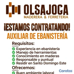 auxiliar de ebanistería 