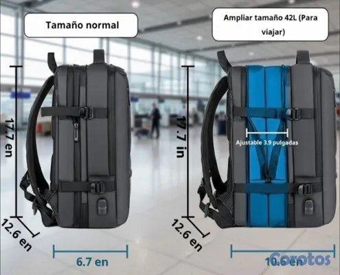 ropa para mujer - Mochila expandible multifuncional con compartimento para laptop y ropa  12