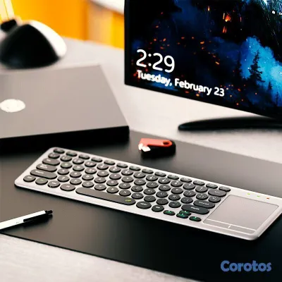 impresoras y scanners - TECLADO MOUSE KLIPX KEYGLIDER, INALAMBRICO, TECLAS BAJO PERFIL, TOUCHPAD, SOPORT 3
