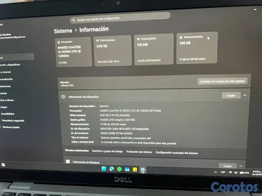 computadoras y laptops - Laptop Dell Latitude 5410 Core i5 10ma Generación 3