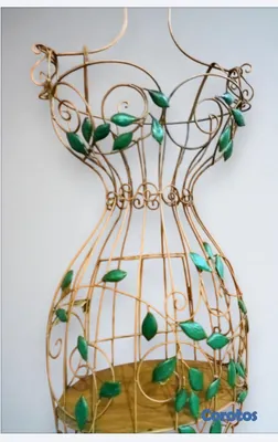 decoración y accesorios - Adorno escultura decorativa en hierro con hojas verdes –  5