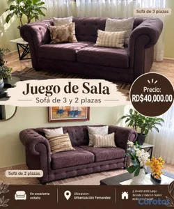 vendo juego de muebles 3 y 2 plazas
