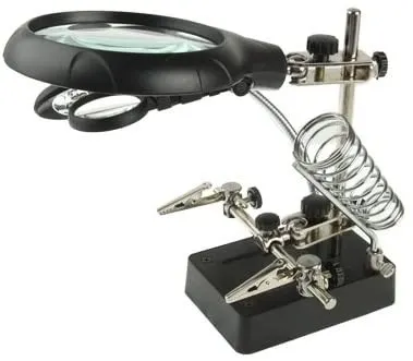 accesorios para electronica - Lupa de soldar con clip auxiliar y soldador de mano 3 en 1. Herramientas 4
