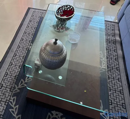 muebles y colchones - Mesa de centro con tope en cristal con dureza fuerte y alta recistencia 3