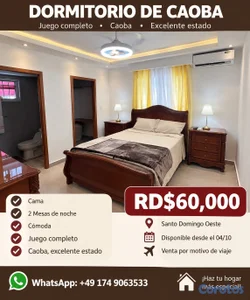 Juego de Dormitorio de Caoba Completo