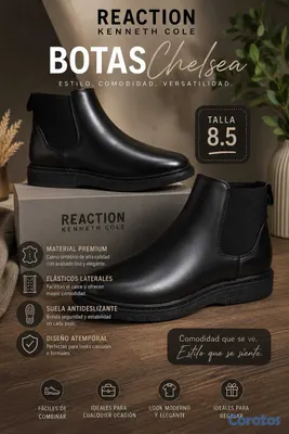 zapatos para hombre - botas Chelsea REACTION Kenneth Cole en talla 8.5 2