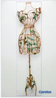 decoración y accesorios - Adorno escultura decorativa en hierro con hojas verdes –  3