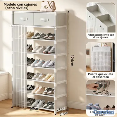 decoración y accesorios - Zapatera Plástica con Gavetas

Medida: 60x28x124cm. 2