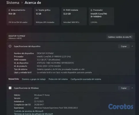 computadoras y laptops - Alienware m18 R2 Laptop | i9-14900HX • RTX 4080 • 32GB RAM | Estado Impecable  2