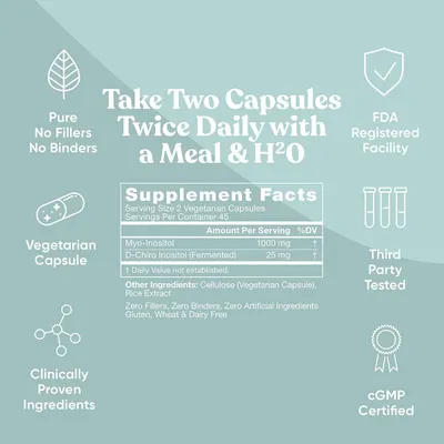 Salud y Equipamiento Médico - Myo Inositol Y D-chiro Inositol Fertilidad Ovarico 90 Cap 2
