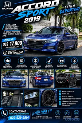 carros - honda accord sport 2019 clear carfax  6