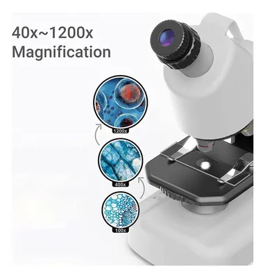 Salud y Equipamiento Médico - Microscopio Hyrenee Para Niños - Hasta 40-1200x Zoom, Kit St 3