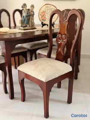 muebles y colchones - Hermoso Juego de Comedor de 6 Sillas en Caoba – Ex 5