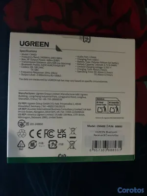 otros electronicos - ADAPTADOR UGREEN BLUETOOTH 5.0 2 EN 1 – TRANSMISOR 2