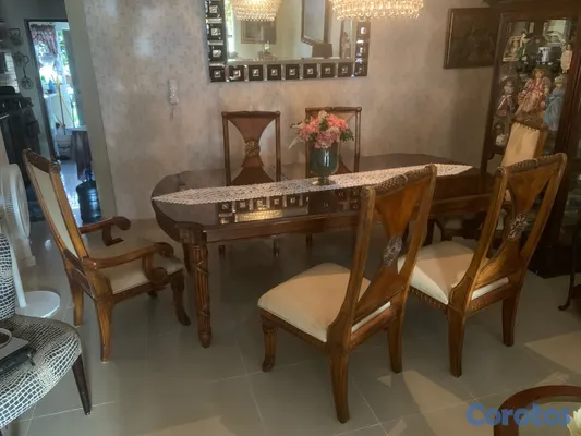 muebles y colchones - Juego de comedor clásico de 6 sillas 2