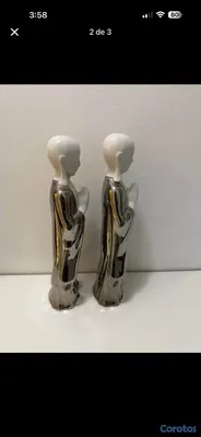 decoración y accesorios - Vendo juego de Budas color blanco con plateado.  2