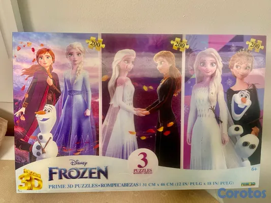 juguetes - Caja con 3 rompecabezas de Frozen de 200 piezas cada uno 2
