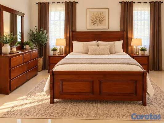 muebles y colchones - ✨ ¡SE VENDE HERMOSO JUEGO DE HABITACIÓN EN CAOBA C 2